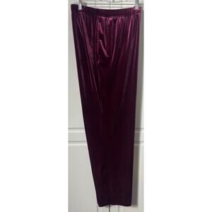Bedford Fair Pull-On Velour Pants Dark Mauve Size 1X  NWOT